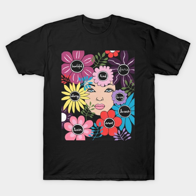 EMPOWERING Women Floral Quotes T-Shirt by SartorisArt1